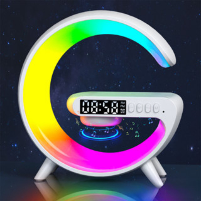 Caixinha De Som G-speaker smart station Carregador Indução Sem Fio Multifunçao Altofalante Bluetooth iluminaria