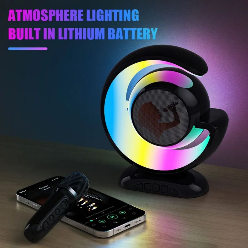 Alto-falante estéreo Bluetooth portátil, Karaoke Home sem fio, máquina integrada multifuncional, luz LED legal, AL-110