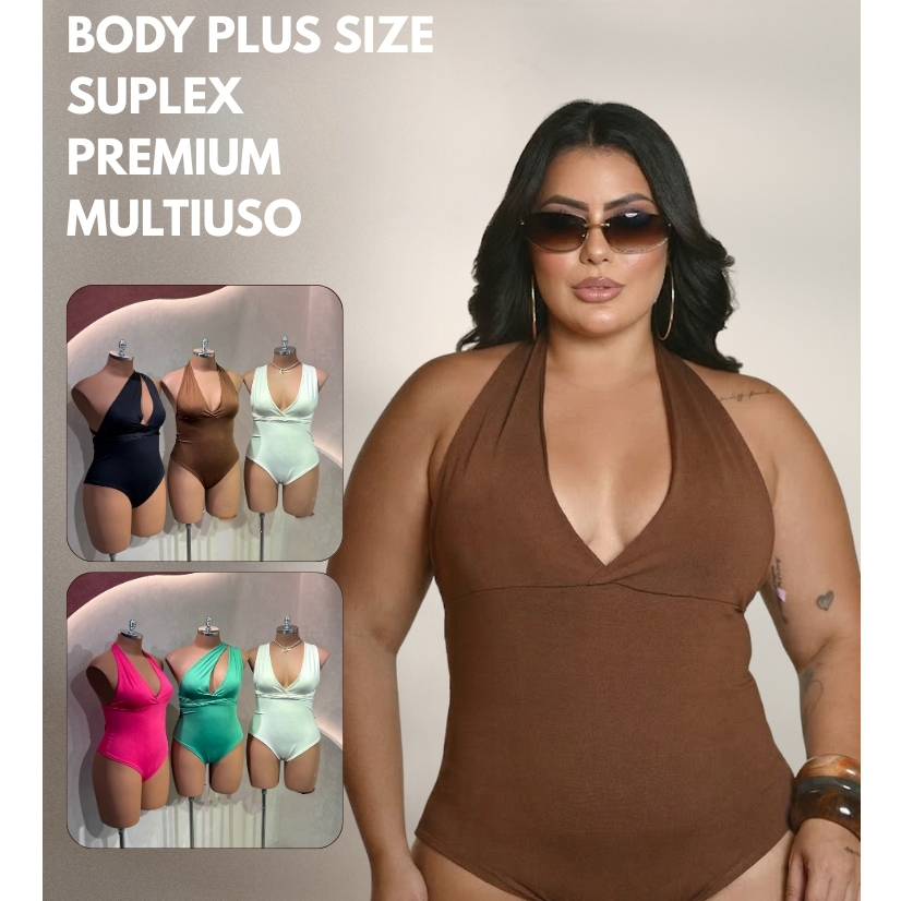 Body Midi Plus Size Com Amarração Multiuso Zero Transparência Frente Única Versátil Verão Diferentes Ocasiões