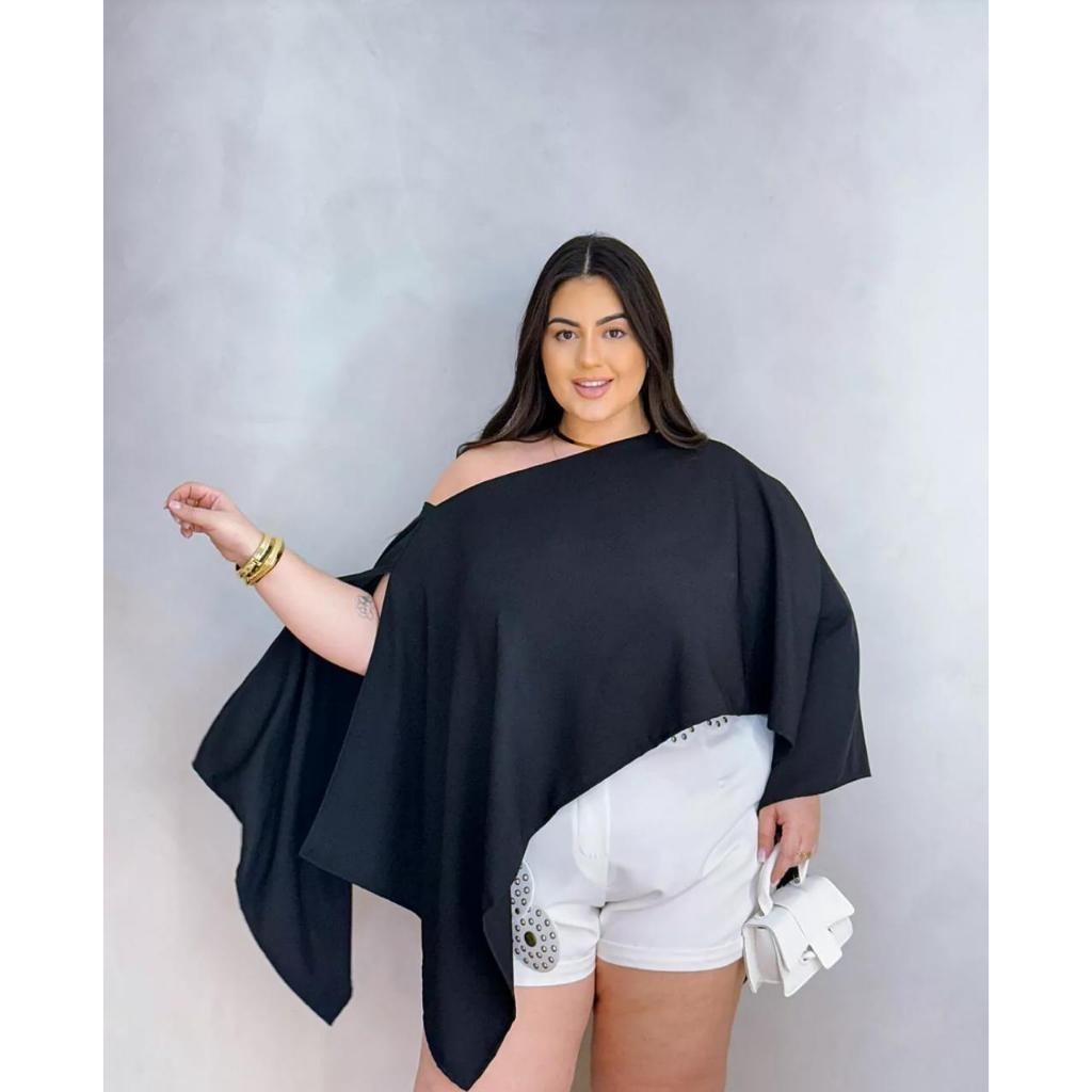 Blusa Bata Plus Size Boho Chic Capa Virginia Tendência Soltinha e Larguinha Multi Forma Moda Tamanho G1 e G2