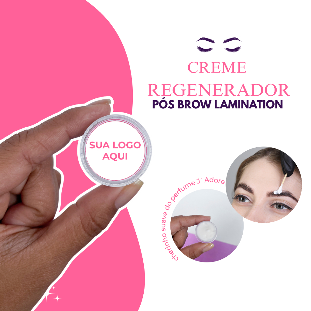 Kit Creme Regenerador de Sobrancelha Pós Brow Lamination com sua LOGO | Personalizado com sua logo | Natural e Vegano