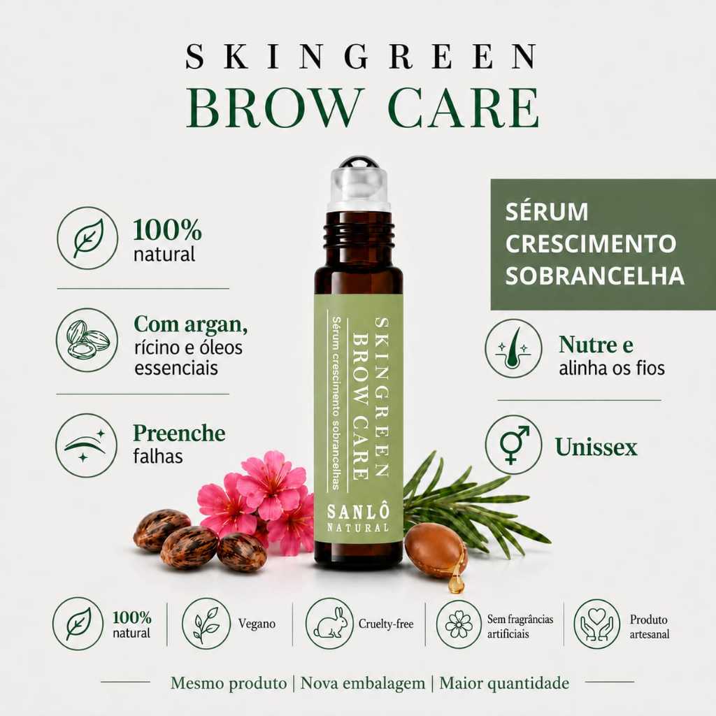 Sobrancelhas com falhas? Blend natural para Sobrancelhas com Rícino, argan e alecrim | Natural, Vegano e Sem Silicone**