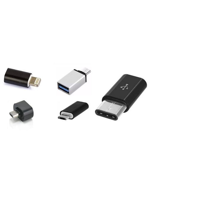 Adaptadores OTG USB, iPhone, Tipo C e V8