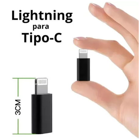 Cabo Adaptador OTG iPhone Macho x Tipo C Fêmea