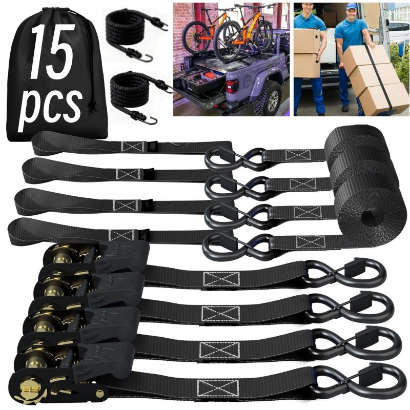 15pcs Cinta Catraca 1 ton 4.5M Amarração Carga Caminhão