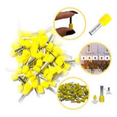 Kit Terminal Eletrico Pre Isolado Tubular Ilhos 6,0mm 15pçs