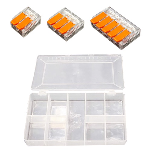 Kit Conectores Alavanca Emenda De 2, 3 E 5 Vias (15pçs)
