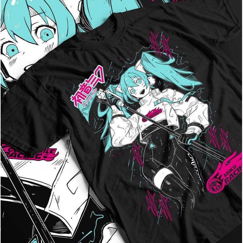 Camiseta Hatsune Miku Anime Girl Kawaii Vocaloid Unisex Confortável Fofa Estilosa Moda