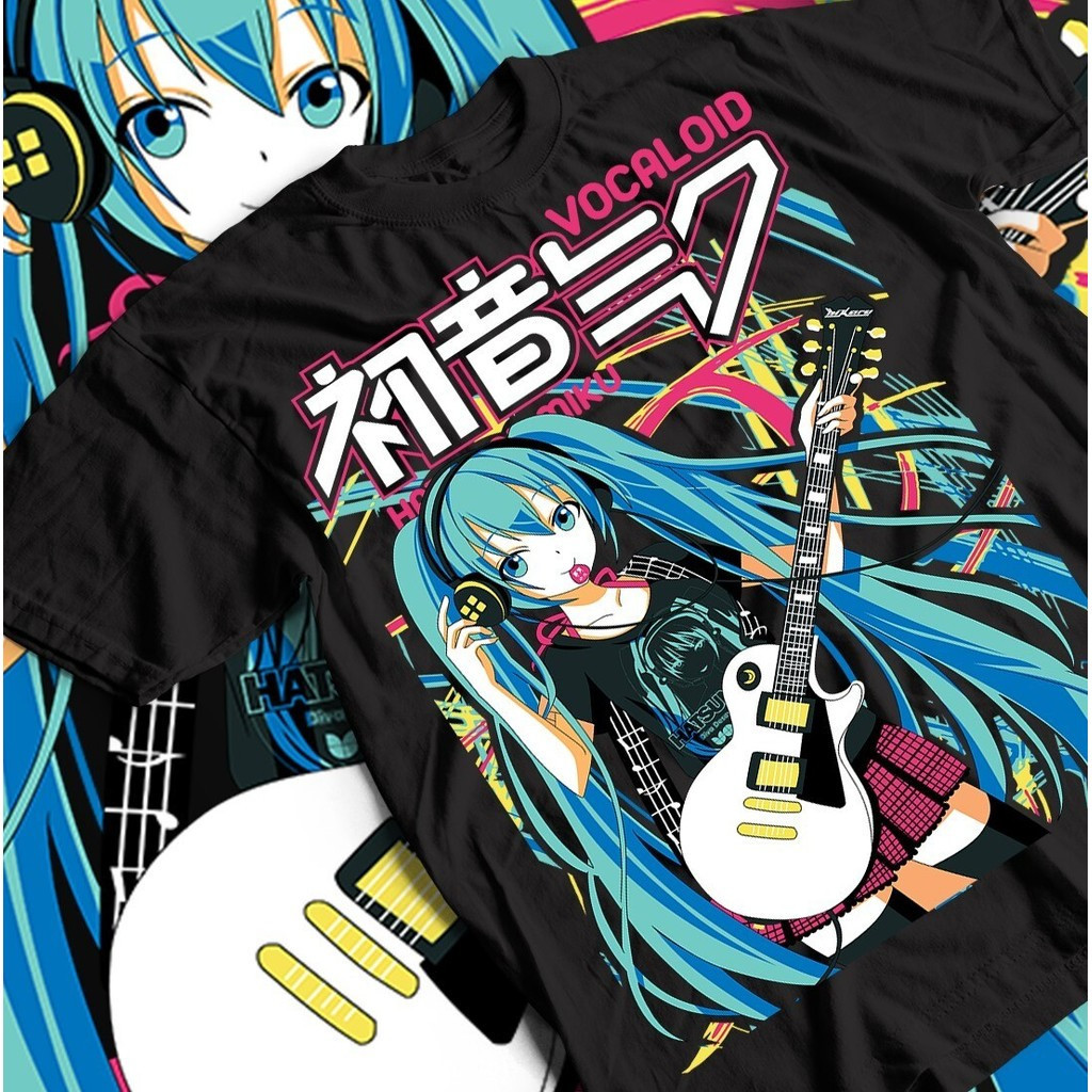 [Camiseta Premium em Algodão Puro]GXG Hatsune Miku T-Shirt, Anime Girl Tee, Kawaii Vocaloid Top, Project Diva Shirt,