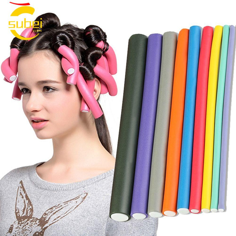 SUBEI 6 pcs/Lot Heatless Curling Rod DIY Espuma Para Cabeleireiro Ferramenta De Cachos De Torção