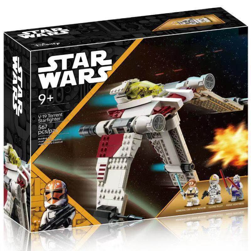 Compatível com Star Wars V-19 Meteorite Starfighter 75432 Menino montado bloco de construção brinquedo presente