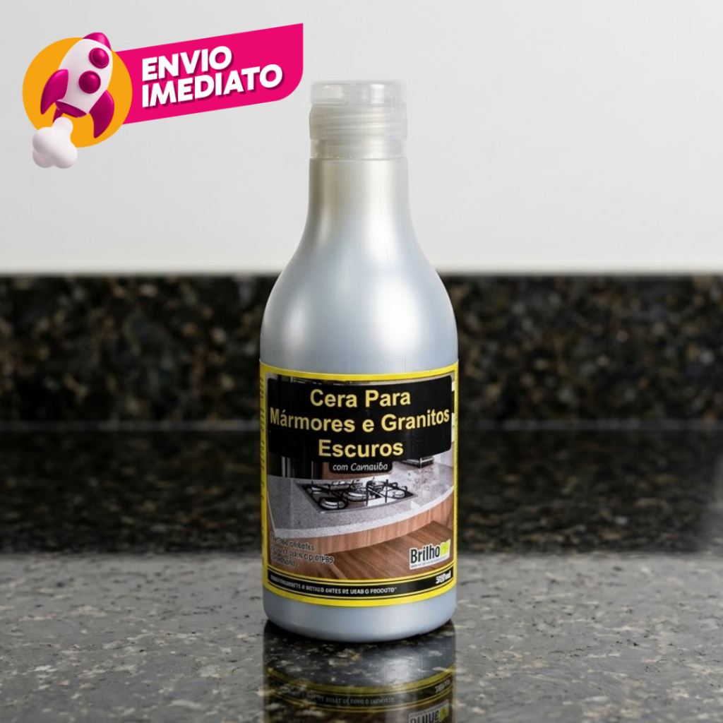 Cera Mármore E Granito Preto E Escuro Com Carnaúba 300ml Proteção Brilho Mesa Bancada Kit 1,2 Ou 3Un