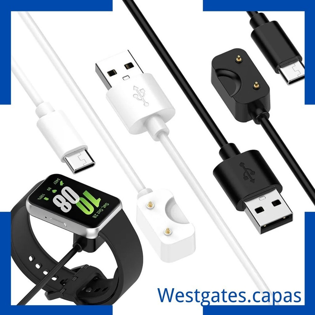 Cabo Tipo C de carregamento, Power Charge Wire, Base Cord, Samsung Galaxy Fit 3, R390 Acessórios, 5V, 1000MA