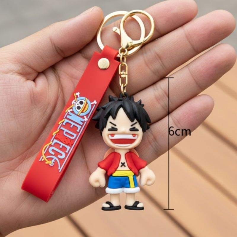 Chaveiro ColecionávelLuffy One Piece Boneco 3D Emborrachado Premium Geek Manga