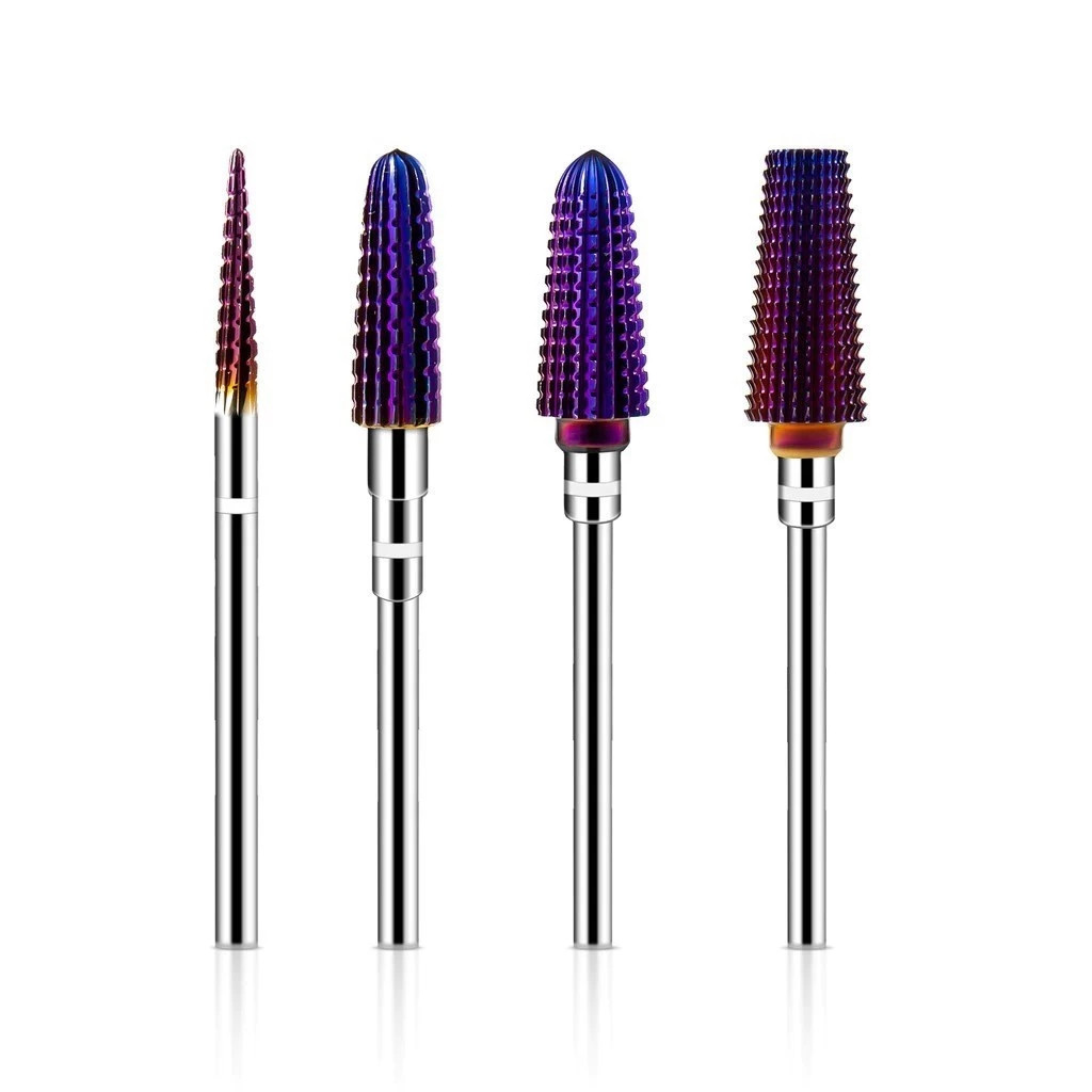 Kit of 4 Purple Tungsten Carbide Conical Drill Bits 3/32