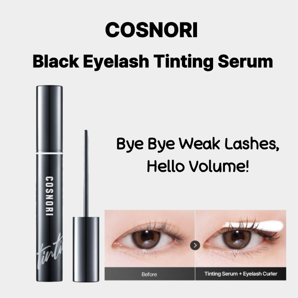 COSNORI Sérum Tintura De Cílios 01 Preto Profundo 9g | Pigmento Natural + Peptídeo + Centella Perm Essencial Vegano K-Be