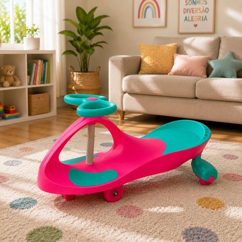 Carrinho Infantil Super-Car Giratório -Rosa