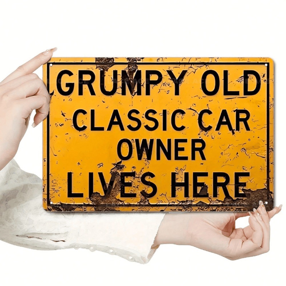 CIFbuy Vintage Angry Old Car Proprietário Sinal De Metal Arte De Parede Rústica Decoração De Garagem