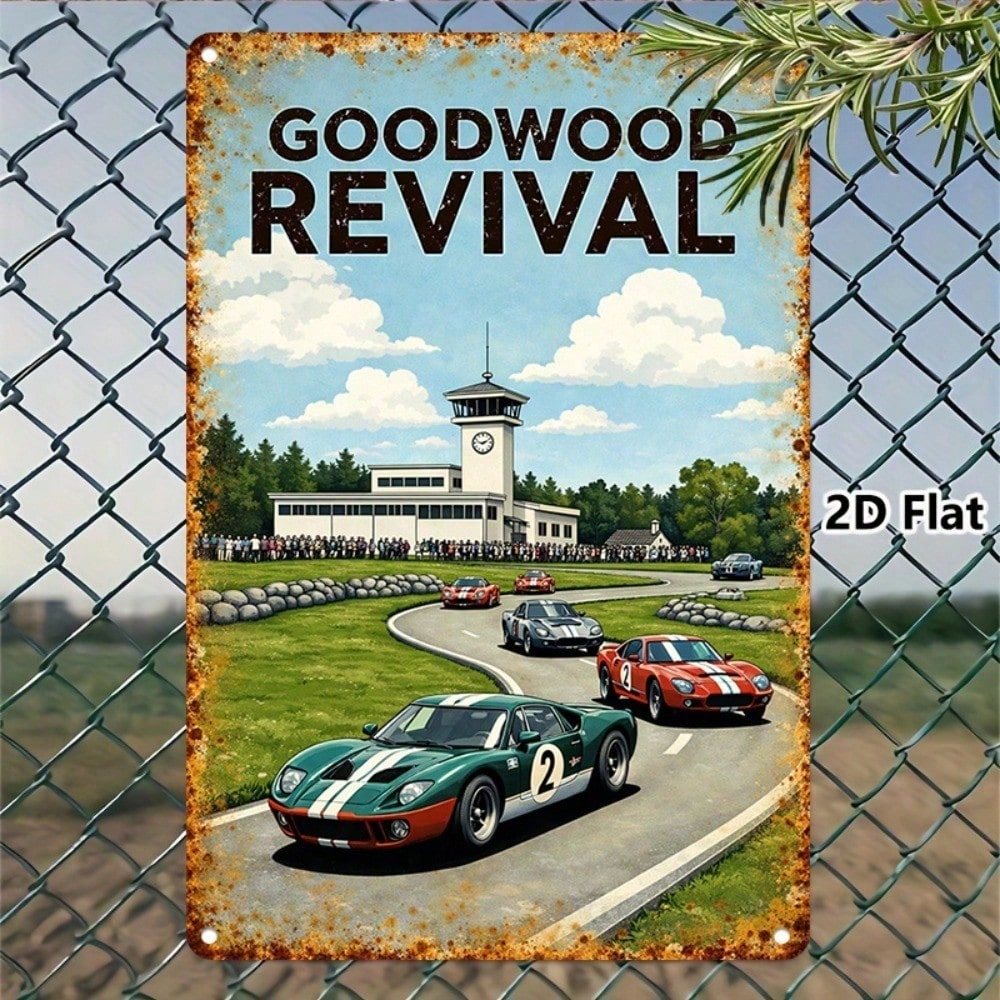 CIFbuy Vintage Racing Metal Wall Art Retro Car Sign Decoração De Garagem