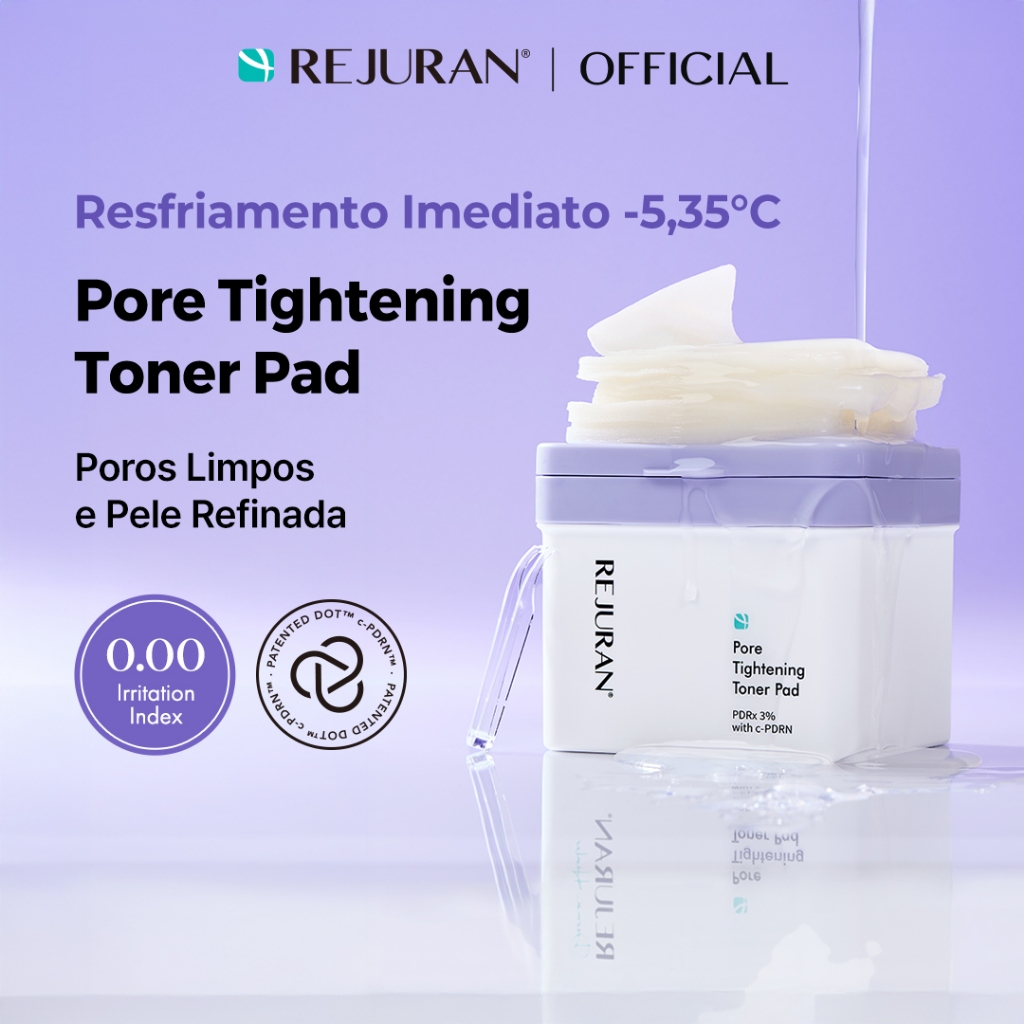 [REJURAN] Pore Tightening Toner Pad 220mL / 60 Pads | Controle de Poros, Cooling, Exfoliating e Controle de Oleosidade
