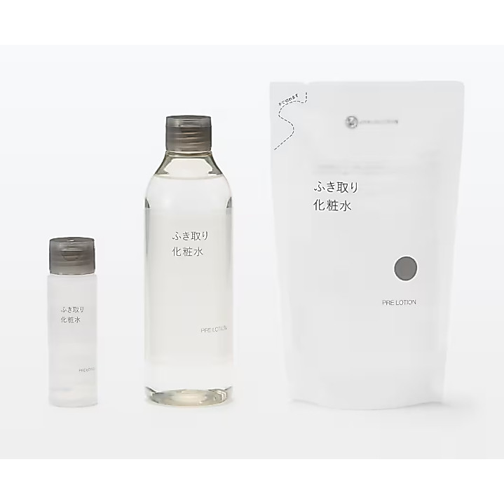 MUJI Pre-Lotion Gentle Exfoliating Wipe-Off Toner 50ml 200ml 300ml Lactic Acid Pore Care Smooth Skin from Japan