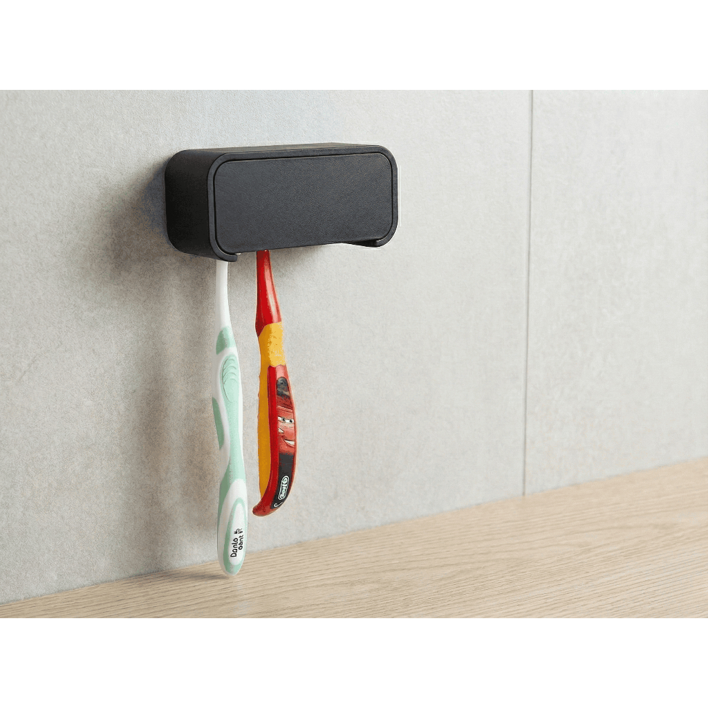 Suporte Porta Escova de Dente Adesivo – Sem Furar a Parede – P/ 4 Escovas (Fita Extra Forte)