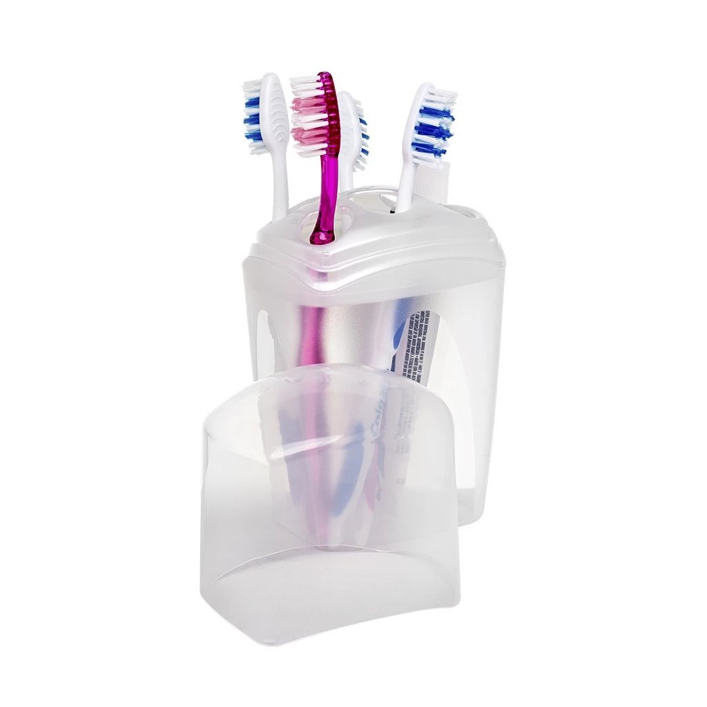 Porta escovas para  creme dental com tampa 5 escovas
