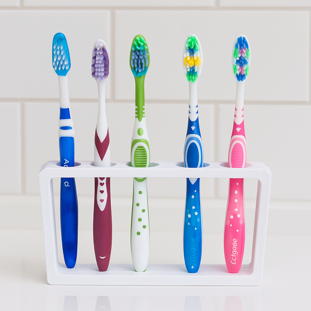 Suporte organizador Escova Pasta de Dente 5 ESCOVAS BASICO Dispenser Porta Escovas de pia