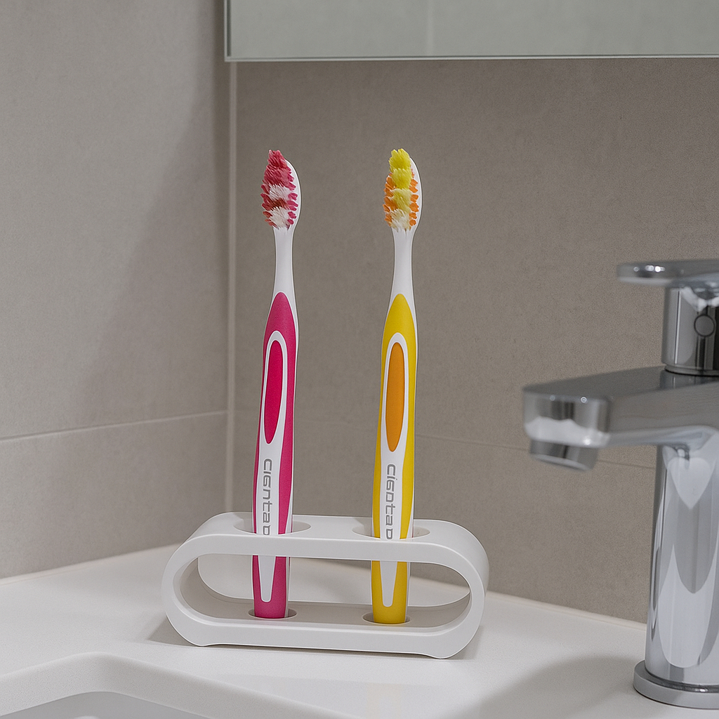 Suporte organizador Escova Pasta de Dente 2 ESCOVAS BASICO Dispenser Porta Escovas de pia