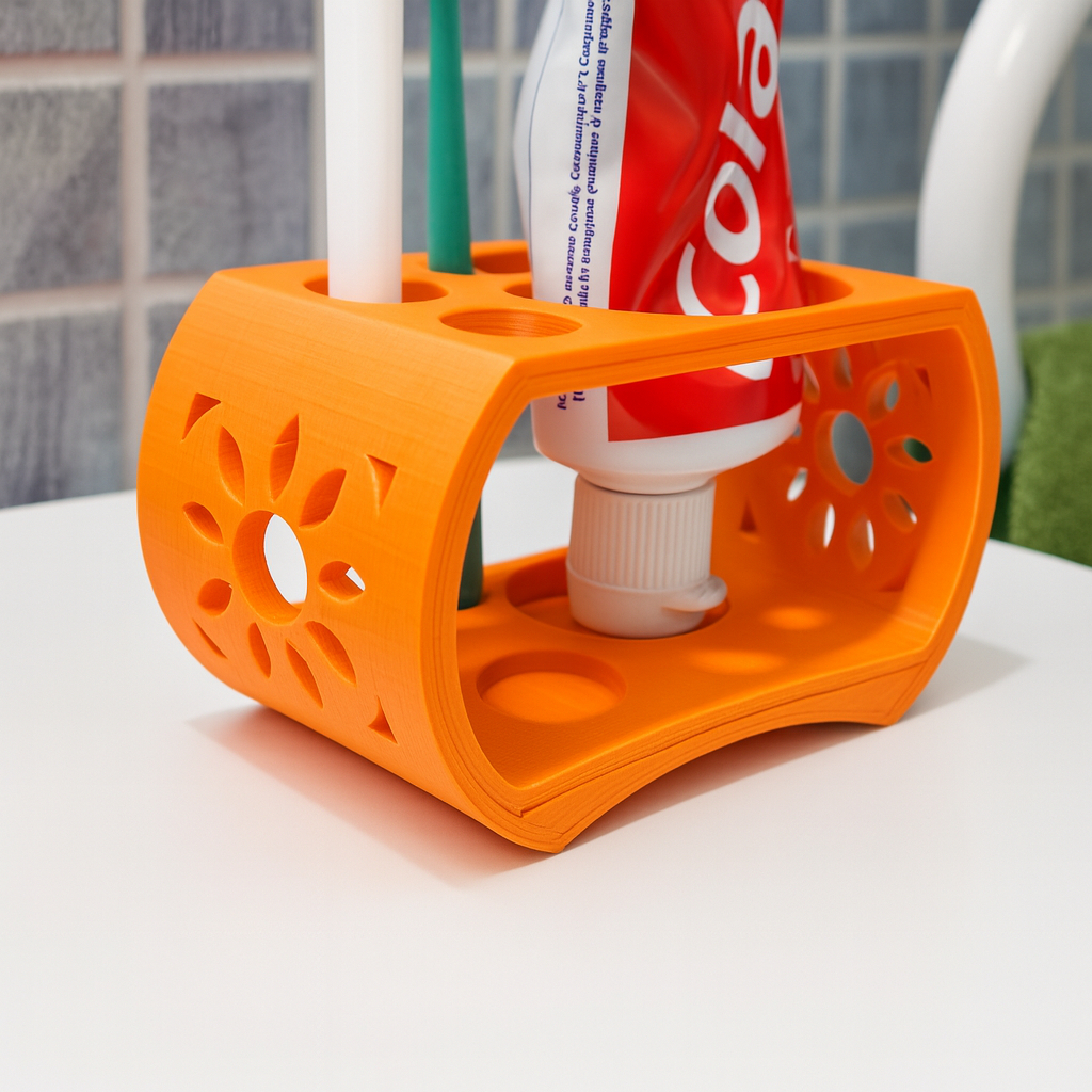 Suporte organizador Escova Pasta de Dente 3 ESCOVAS  DIVERTIDO Dispenser Porta Escovas de pia