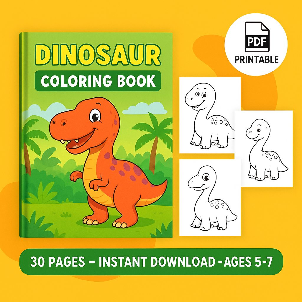 Dinosaur Adventures: A Coloring Book for Kids