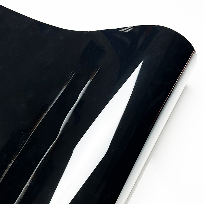 PET Ultra Glossy Piano Black Vinil Wrap Película com Liberação de Ar, Autoadesiva, Durável para Carros e Motos
