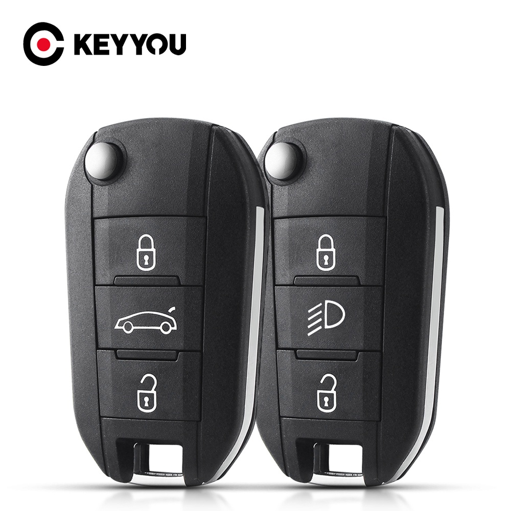 Para Peugeot 208 2008 301 308 508 5008 rcz Citroen C-Elysee C4-Cactus Farol Médio 3 Botões Chave Do Carro