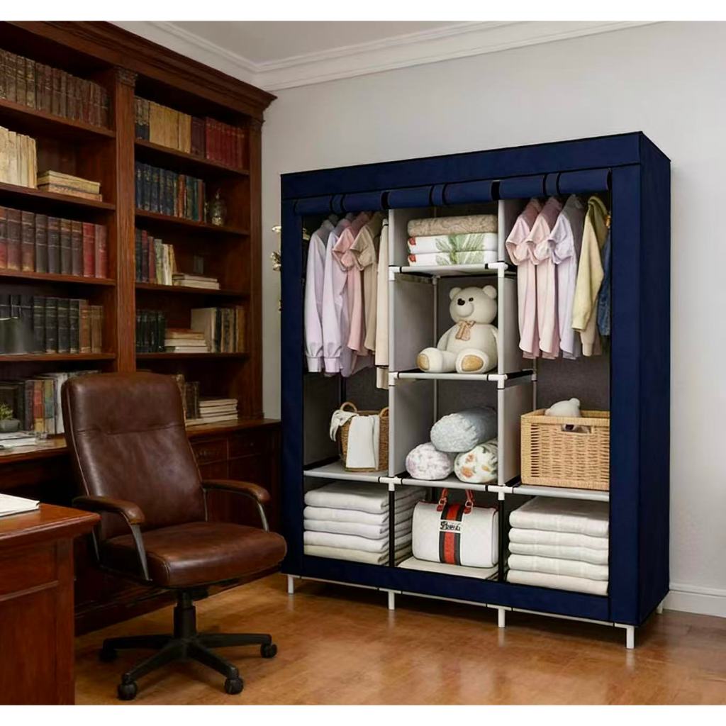 Guarda Roupa Portátil Dobrável 170x130x45cm - Tecido Spunbond e Plástico Resistente para Quarto, Dormitório e Apartament
