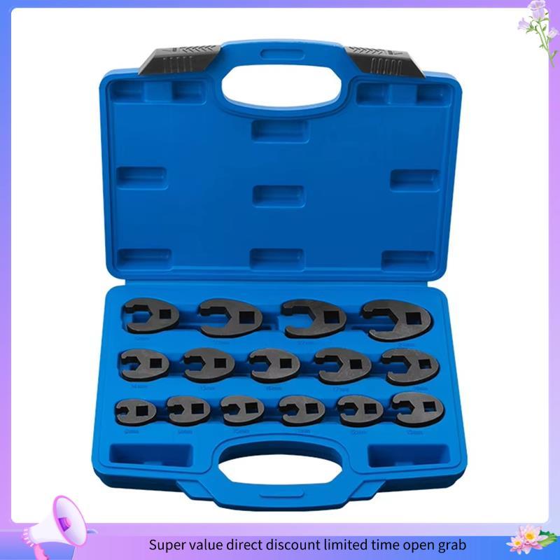 [wanjuyou7] 15pcs 8-24mm Crow Foot Open End Wrench 1/2 3/8 Polegada Drive Spanner Multifuncional Crowfoot Oil Pipe Keyer
