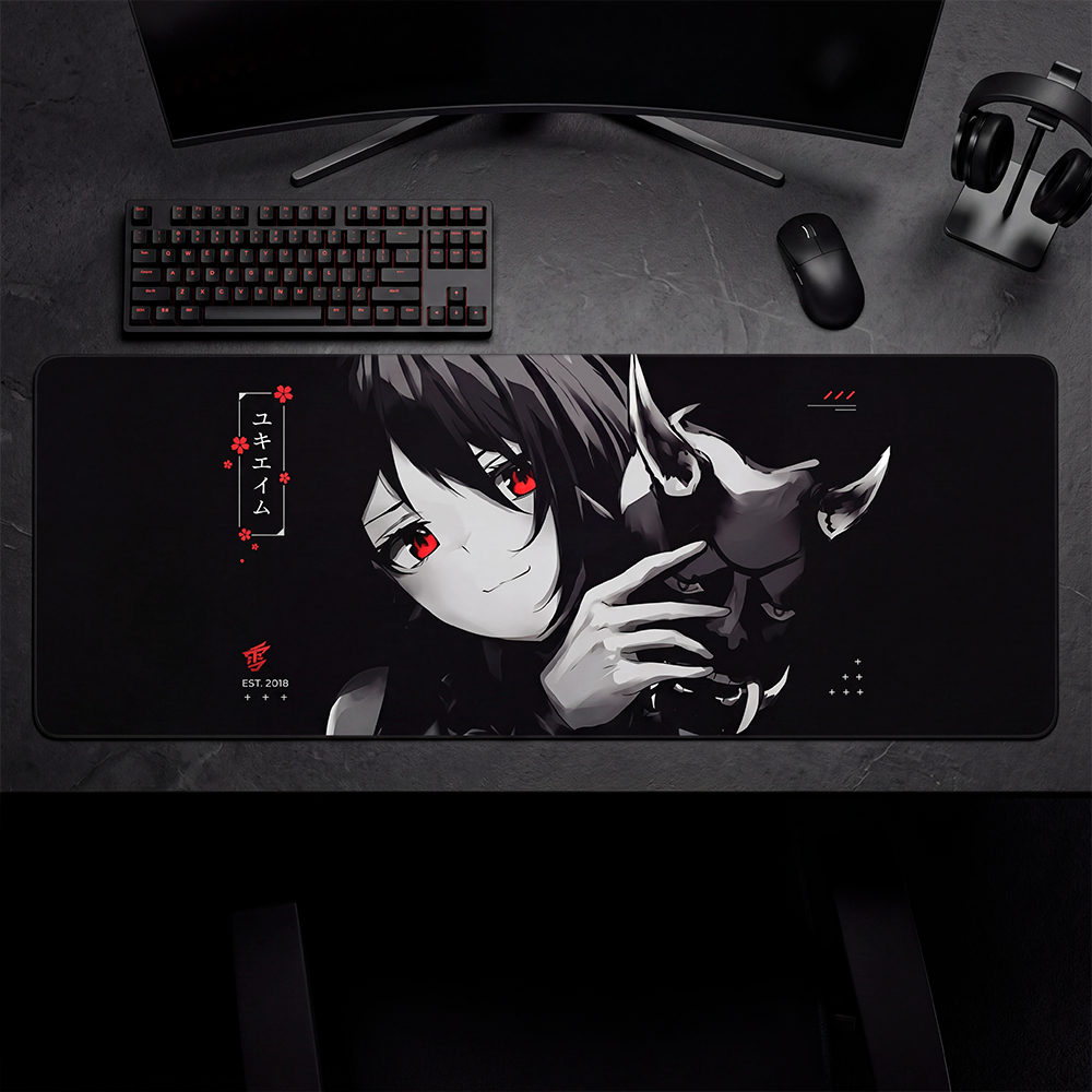 Mouse Pad Gamer Personalizado Menina Samurai Grande RGB Anime Exclusivo 80x30cm Confortável e Preciso