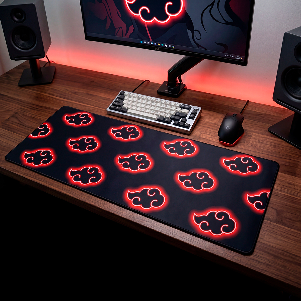Mouse Pad Gamer Personalizado Naruto Akatisuke Grande RGB Anime Exclusivo 80x30cm Confortável e Preciso - SUBLIMA