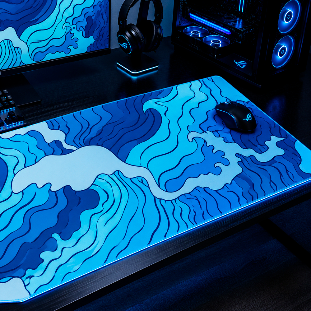 Mouse Pad Gamer Personalizado Minimalista Grande RGB Anime Exclusivo 80x30cm Confortável e Preciso