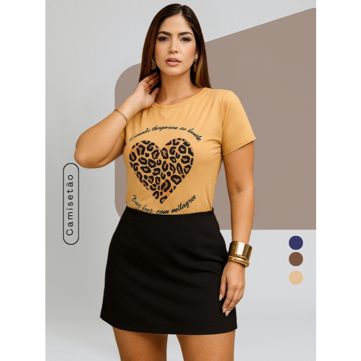 Blusa Feminina Suede Estampada Tamanho Único Veste 36 ao 42 Look Romântico