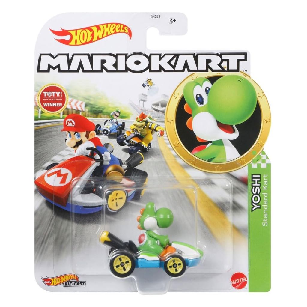 Hot Wheels Mario Kart Yoshi, Standard Cart.