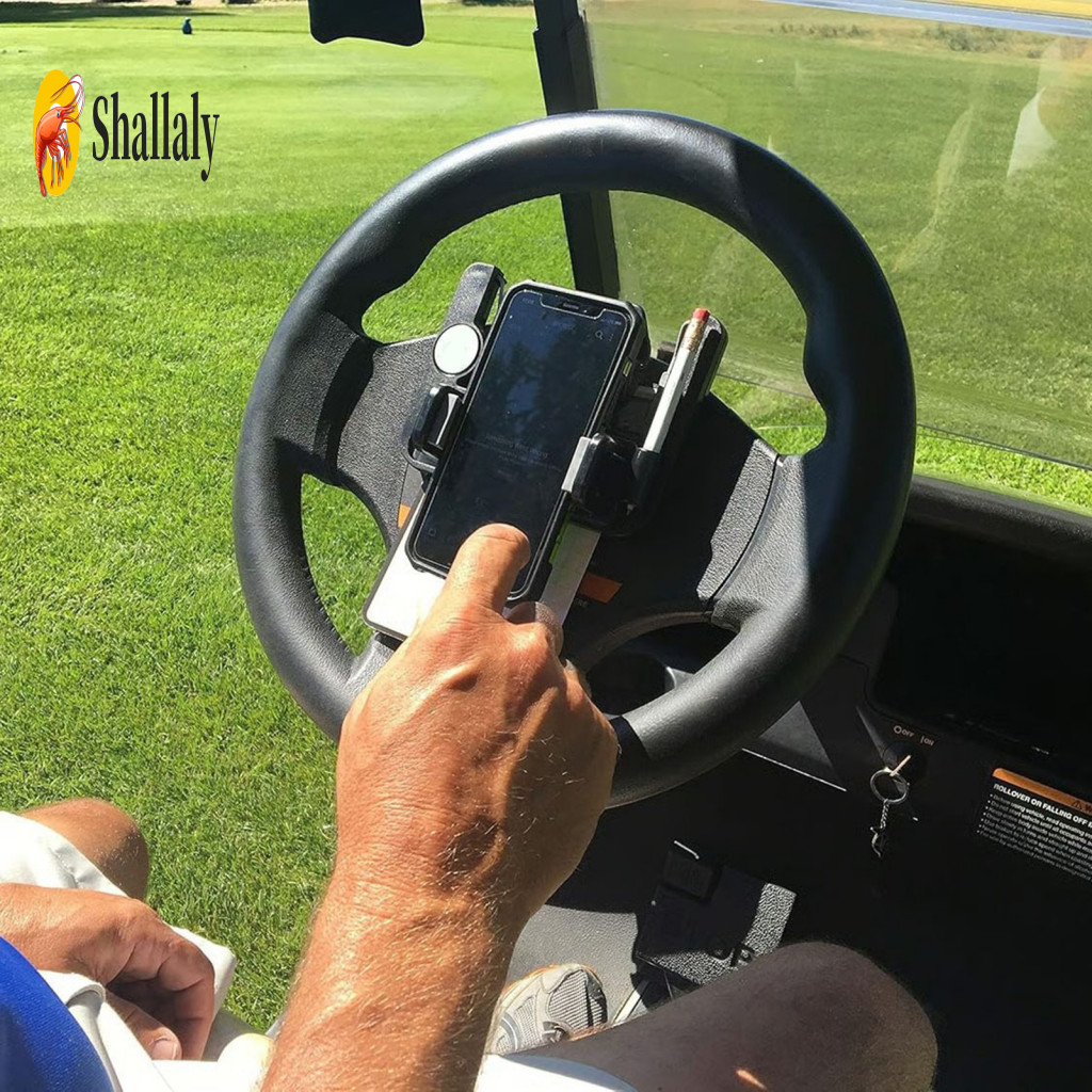 Durable Golf Cart Phone Holder Accessory 1 or 2 Pcs Steering Wheel with Pencil Slot Ball Marker Storage Universal Flip-u