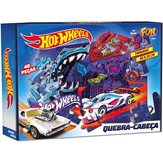 Quebra-Cabeça - 48 Peças - Hot Wheels Cart - FUN - Fun Divirta-Se - 86891