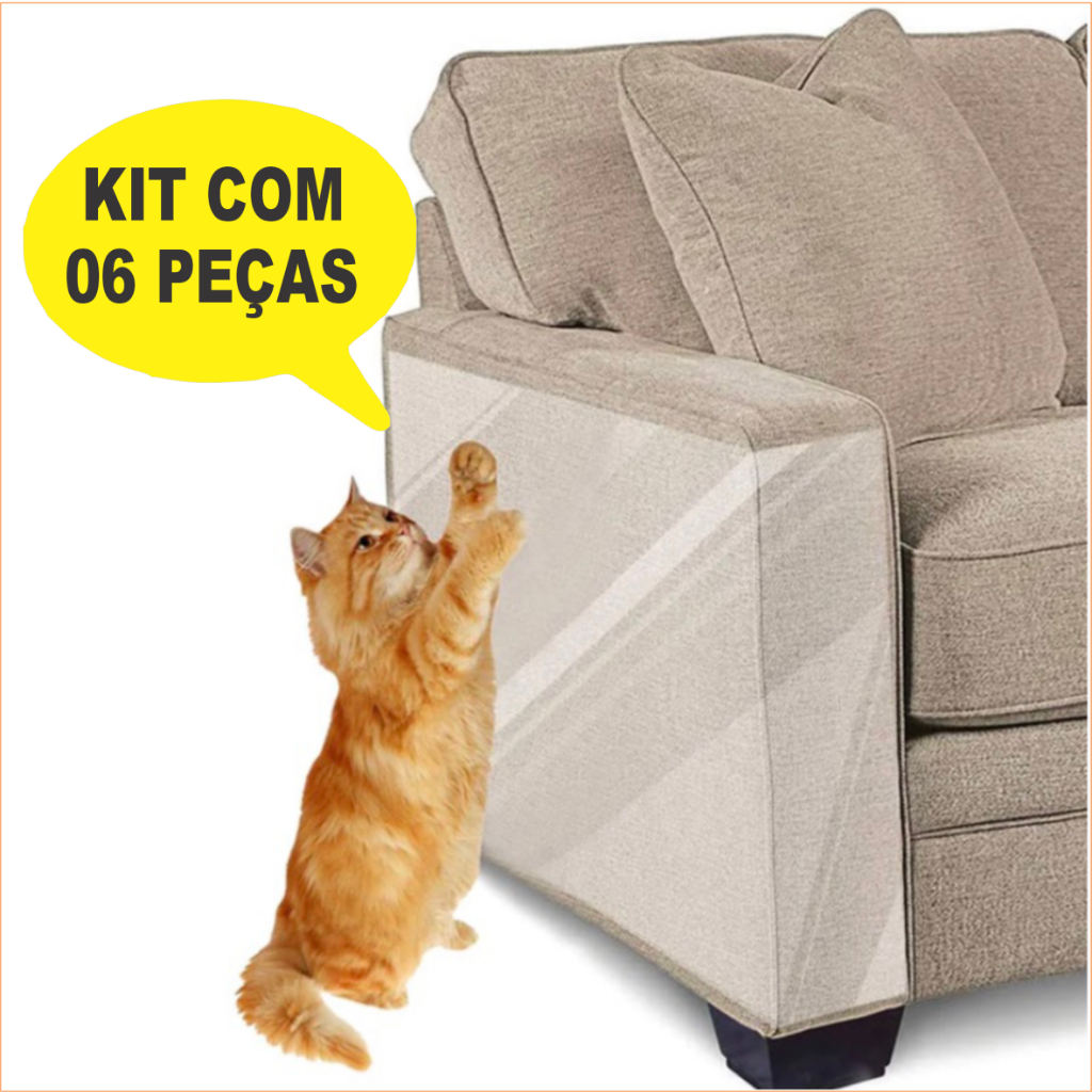 Filme anti arranhador KIT 6 Unidades  protetor de arranhões transparente flexível gato protege móveis Cama Sofá Cadeira