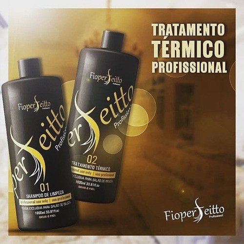 Kit Escova Definitiva Fio perfeitto Professional shampoo e tratamento termico 2x1000ml