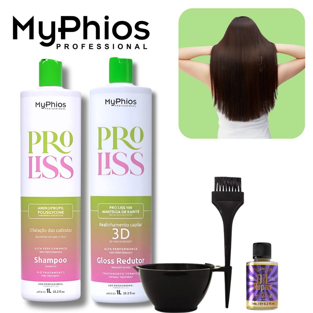 Escova Progressiva Myphios Professional Proliss 3d Kit 1l
