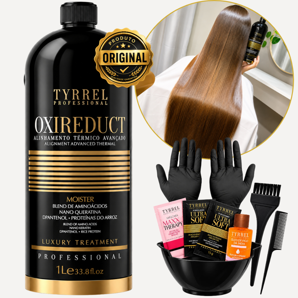 Tyrrel Professional - Oxireduct Progressiva Sem Formol 1L +  Brindes kit Aplicacão - Anti Frizz Realinhamento Térmico