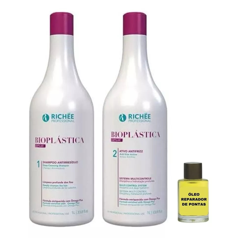 Richée Professional Escova Bioplástica Capilar 2x1000ml e oleo