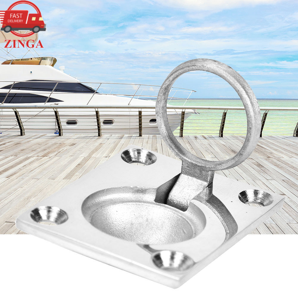 Zinga-br Zinga-br Acouto Floor Handle Boat Pull Flush Marine 48x38mm 316 Aço Inoxidável Recesso Grade Fivela