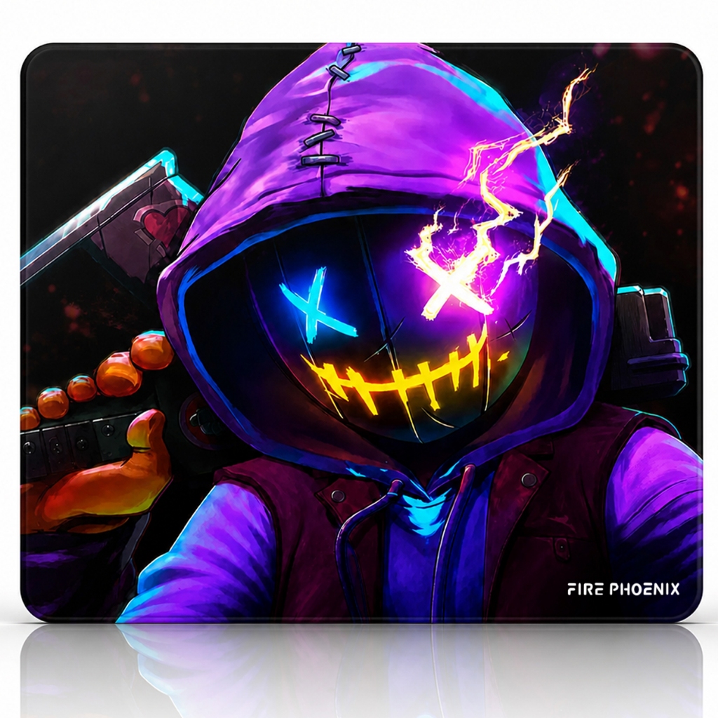 Mouse Pad Gamer De Vidro Temperado Speed Glacier 49x42cm Antiderrapante Ultra Liso Fire Phoenix