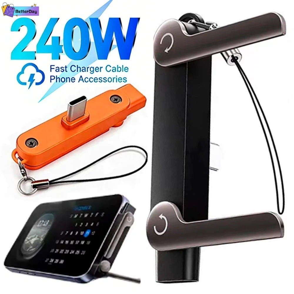 Adaptador De Carregamento Rápido 2 Em 1 240 W Tipo C Universal PD3.1 QC5 Conversor De Telefone De Carga Rápida Com Supor